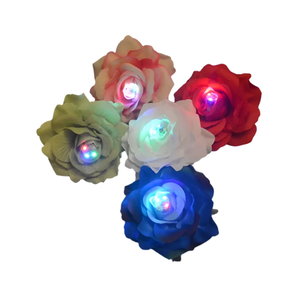 LED Glowing Hair Clips | Rose Flower Barrette Head Wear for Parties