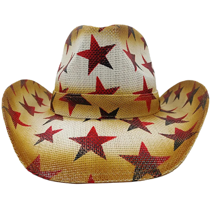 Cowboy hat with star pattern on a white background