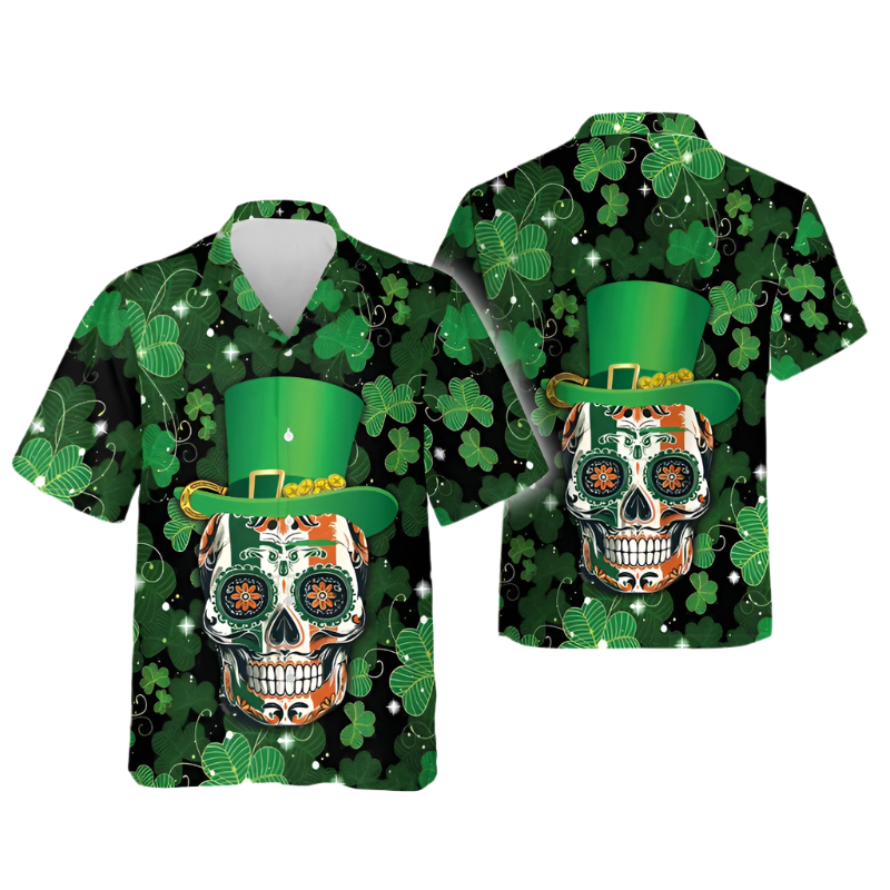 Shamrock Element St. Patrick's Day Pattern Men's Shirts