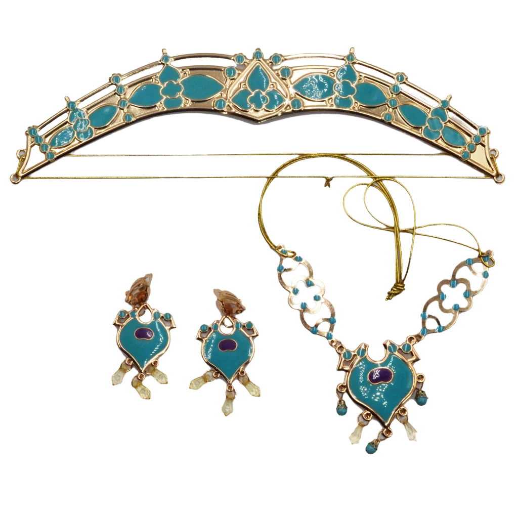 Women Jasmine Royal Jewelry Set | Crown Headband, Earrings & Pendant Necklace