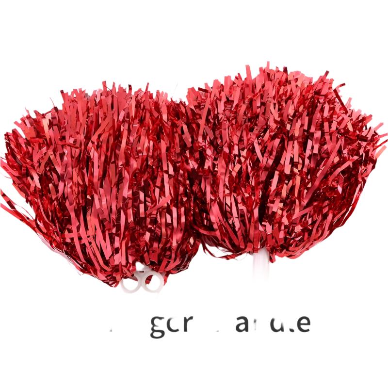 Red tinsel finger handle on a white background