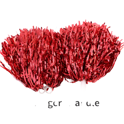 Red tinsel finger handle on a white background