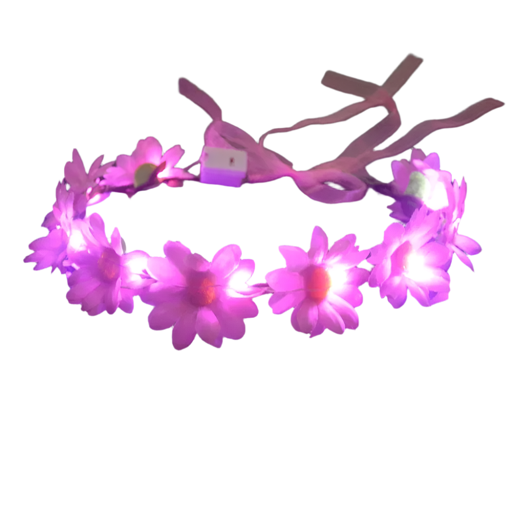 Glow Garland Light Up Headband | Wreath for Vibrant Glow Parties