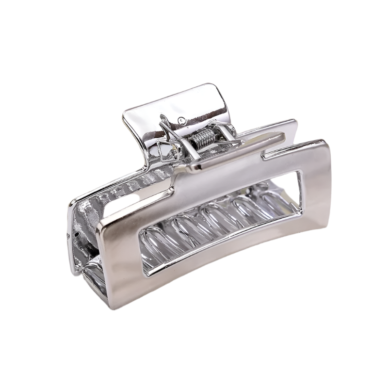 Silver hair clip on a white background