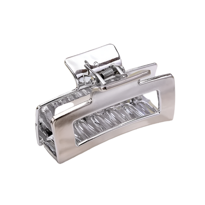 Silver hair clip on a white background