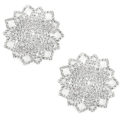 1 Pair Full Rhinestone Nipple Cover Reusable Sexy Women Nipple Pasties Breast Pad Silicone Self Adhesive Nipple Accessories