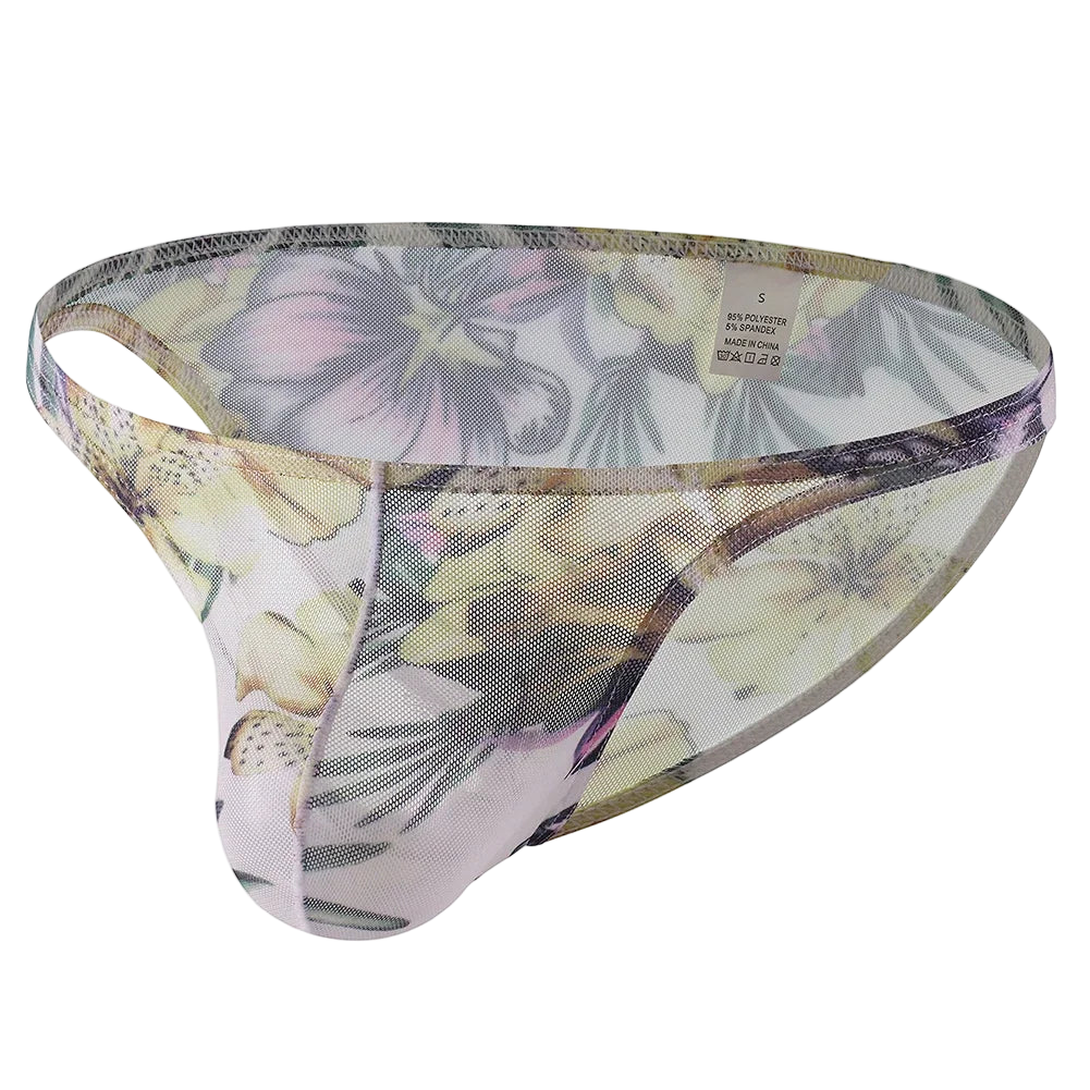 Floral-patterned underwear on a white background