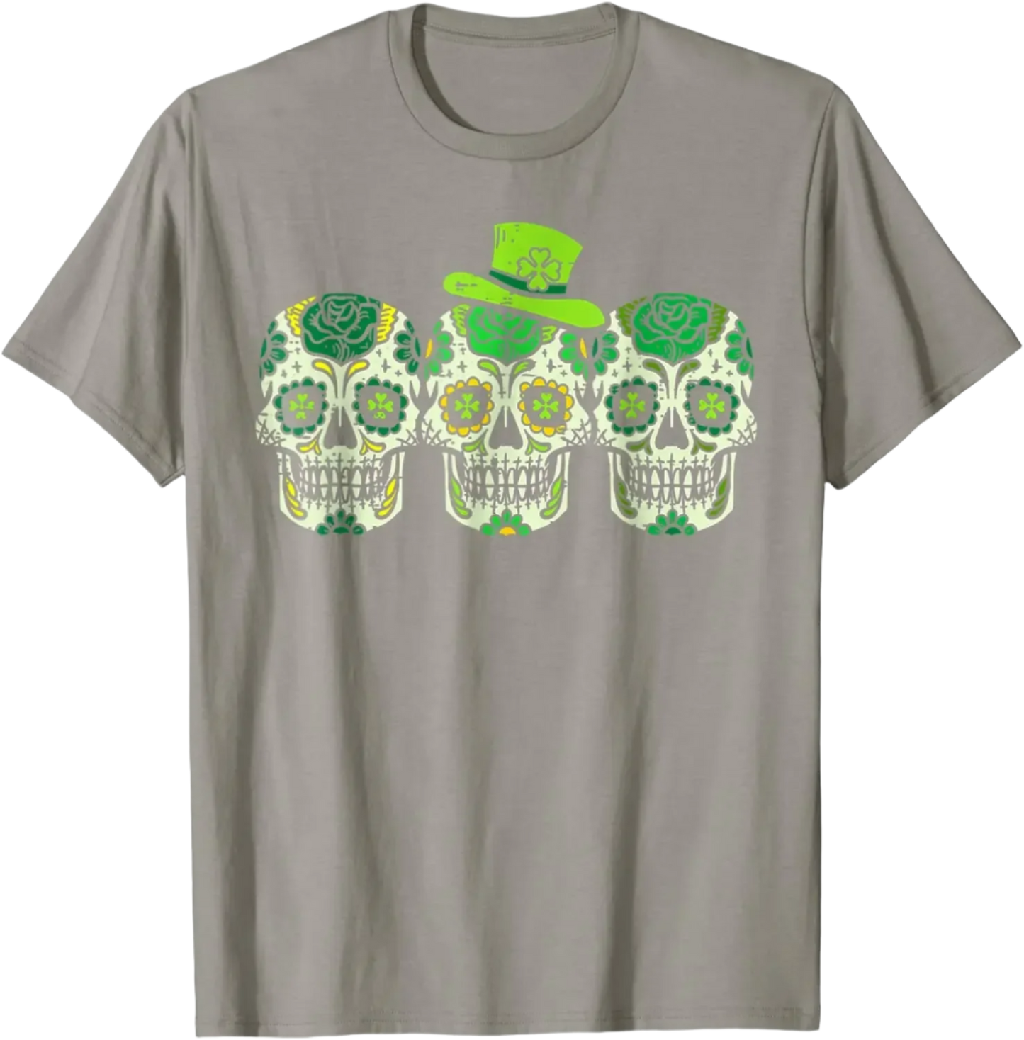 Sugar Skulls Leprechaun Hat St Patricks Day T-Shirt