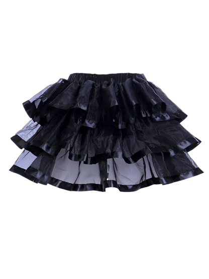 Multi-color plus size tulle tutu skirt with pleated design for resort dance wear

