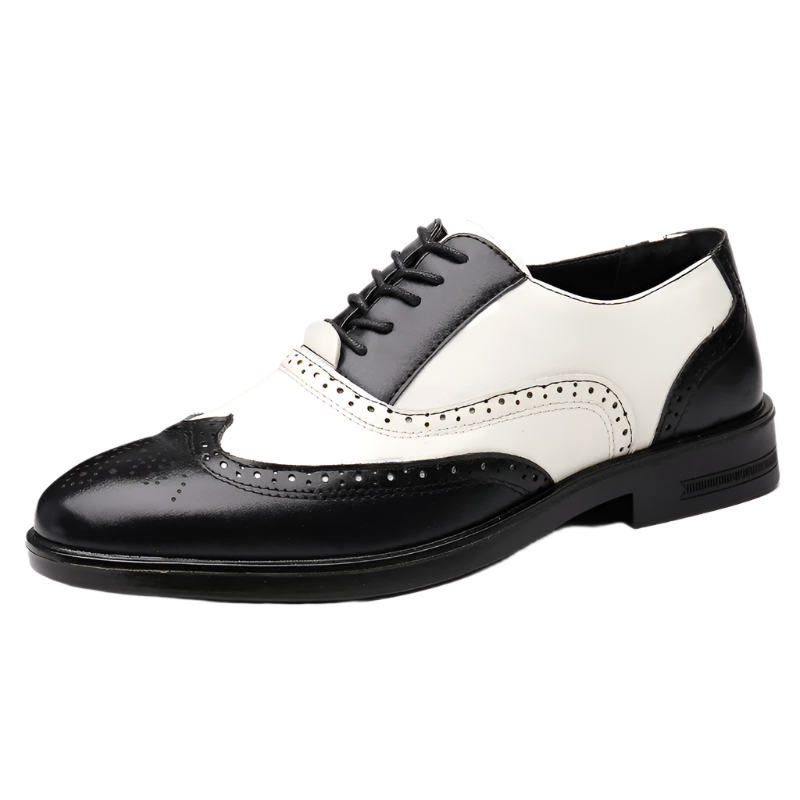 Men's luxury brogue Oxford shoes with pointed toe design for resort formal events
