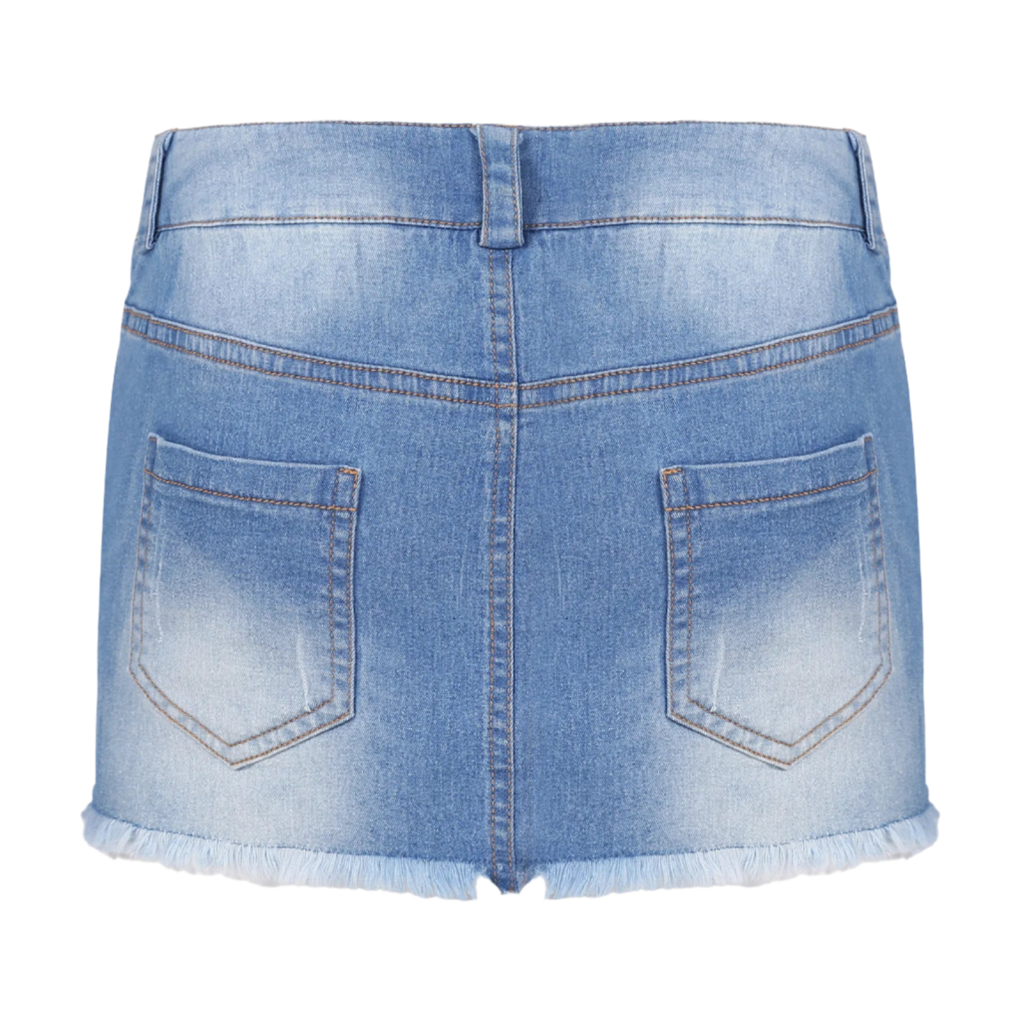 Womens Fashion Frayed Hem Denim Miniskirt