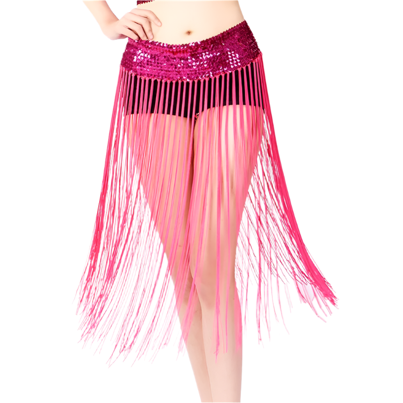  glitter sequin belly dance hip scarf with carnival design for resort performance wear