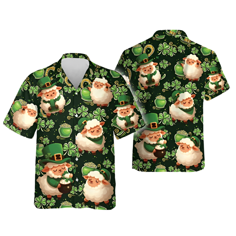 Shamrock Element St. Patrick's Day Pattern Men's Shirts