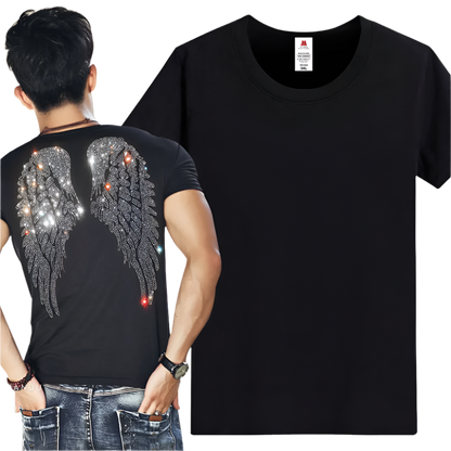 Rhinestone Wings Men's T-shirt Short Sleeve