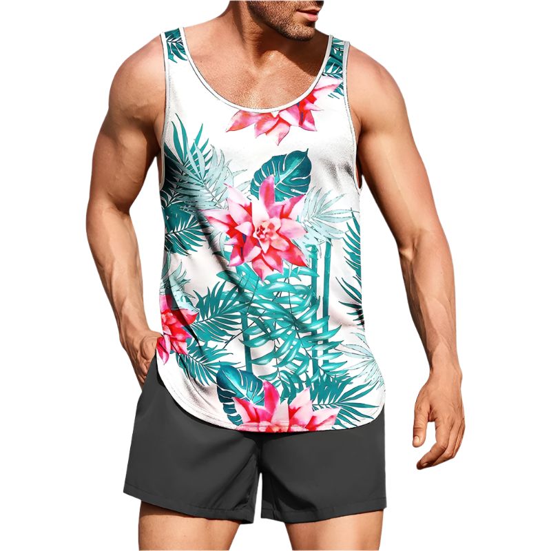 3D Palm Leaves Tank Top