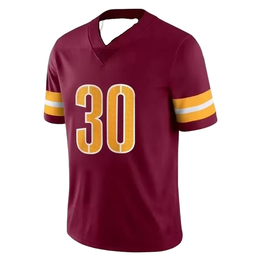 Maroon sports jersey with number 30 on a white background
