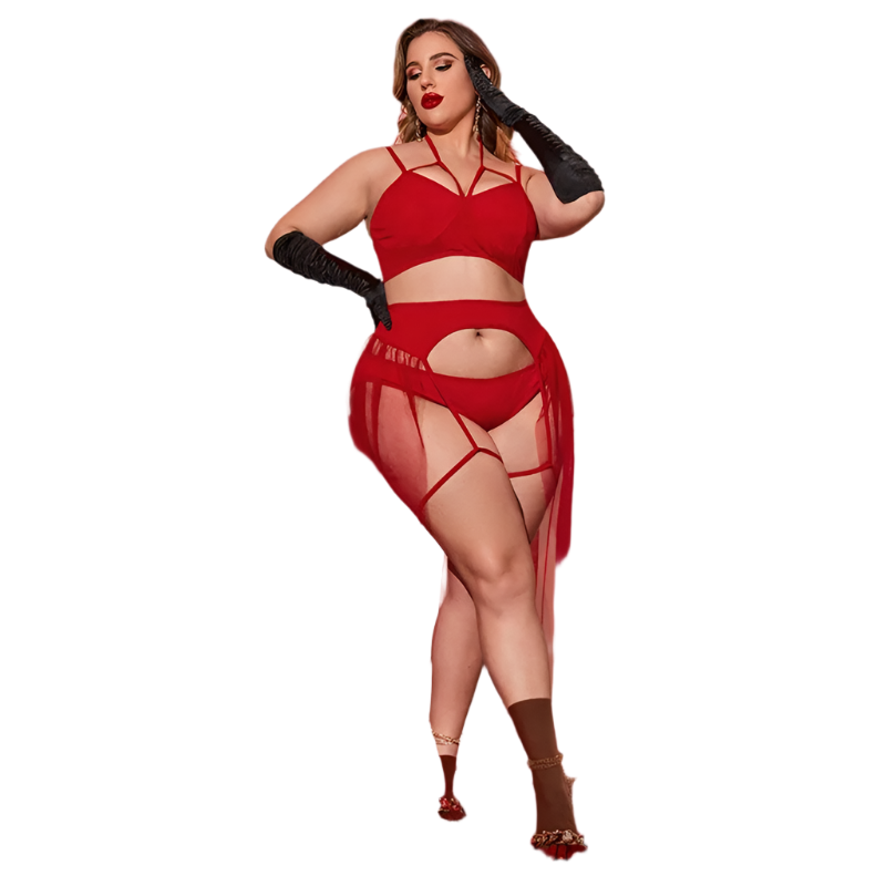  plus size two-piece goddess lingerie set in XXXL with exotic nightwear design for inclusive resort intimate entertainment