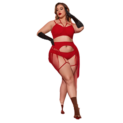  plus size two-piece goddess lingerie set in XXXL with exotic nightwear design for inclusive resort intimate entertainment