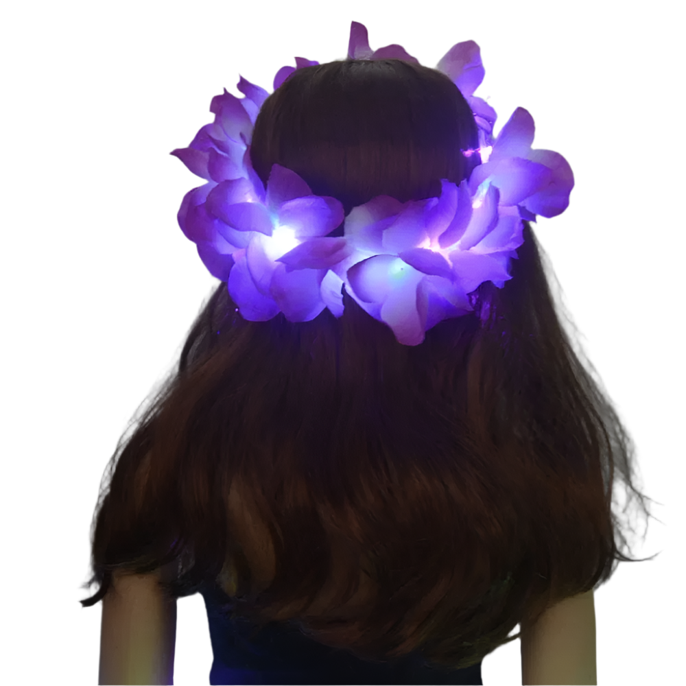 Women's LED Hawaiian Lei Headband | Vibrant & Fun Party Accessory