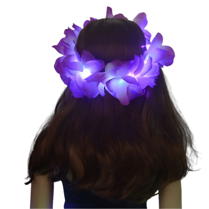 Women's LED Hawaiian Lei Headband | Vibrant & Fun Party Accessory