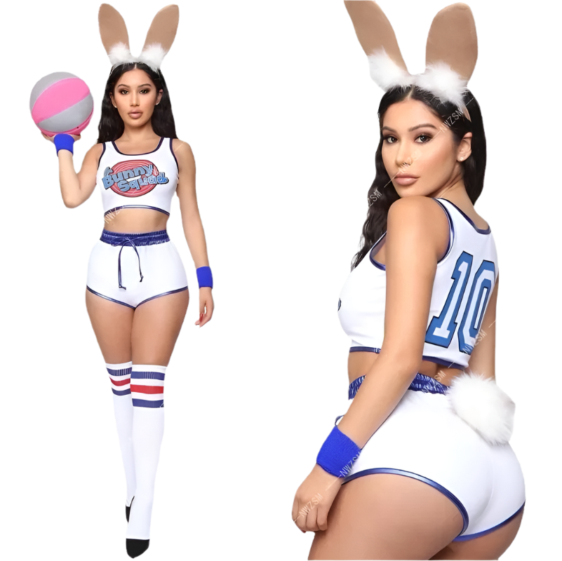 Space Lola basketball bunny costume for resort sports theme nights

