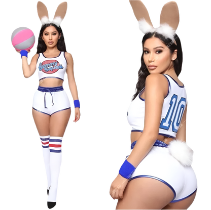 Space Lola basketball bunny costume for resort sports theme nights

