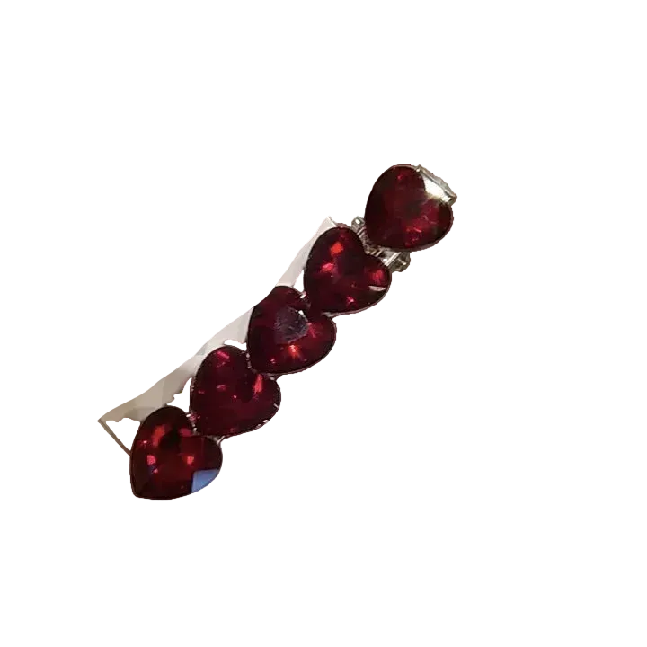 Women’s Rhinestone Heart Hair Clip | Crystal Heart Barrette