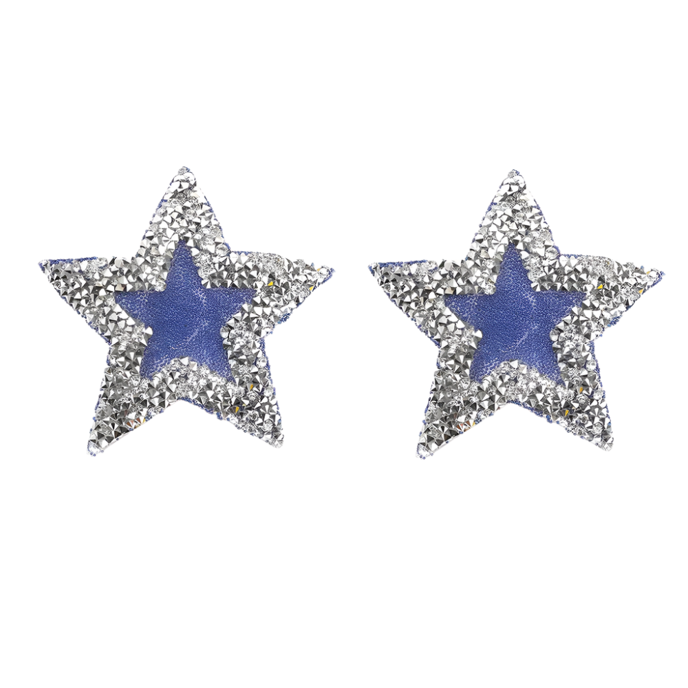 Rhinestone Star Nipple Covers | Resort Evening Accessories | Reusable Adhesive Design