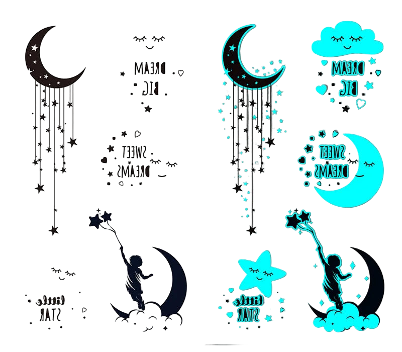 Luminous Tattoo Stickers – Glowing Body Art for Party & Festival