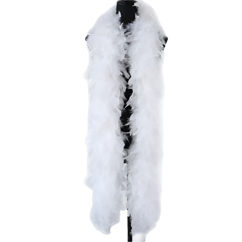 Plush turkey feather boa wrap for resort theme nights and vintage parties

