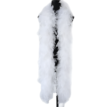 Plush turkey feather boa wrap for resort theme nights and vintage parties

