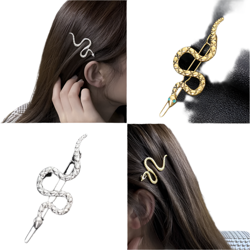 Luxurious snake-shaped metal hairpin with sparkling rhinestone details, designed for seductive evening styling Great! I've noticed this snake rhinestone hairpin complements your existing snake-themed collection, particularly your snake arm cuff and snake pattern sandals. Let me suggest some SEO optimization strategies to maximize its visibility:

