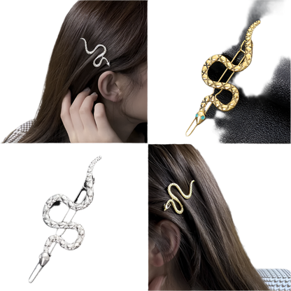 Luxurious snake-shaped metal hairpin with sparkling rhinestone details, designed for seductive evening styling Great! I've noticed this snake rhinestone hairpin complements your existing snake-themed collection, particularly your snake arm cuff and snake pattern sandals. Let me suggest some SEO optimization strategies to maximize its visibility:

