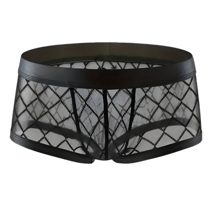 see-through men's boxer briefs with breathable design for resort comfort wear