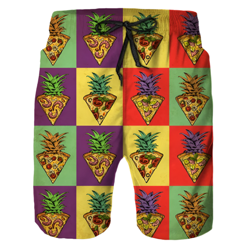 Pineapple Pizza Retro Swimsuit | Fun Men's Beachwear