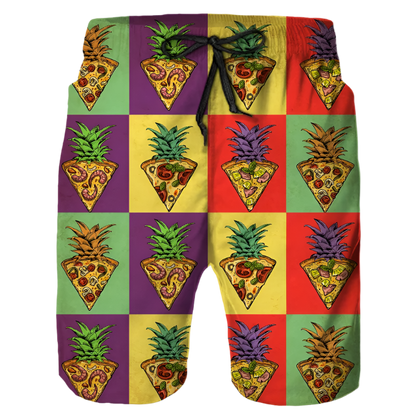 Pineapple Pizza Retro Swimsuit | Fun Men's Beachwear