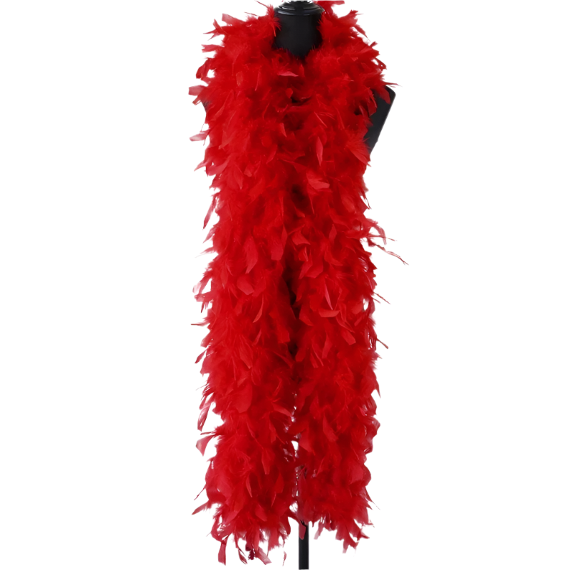 Plush turkey feather boa wrap for resort theme nights and vintage parties

