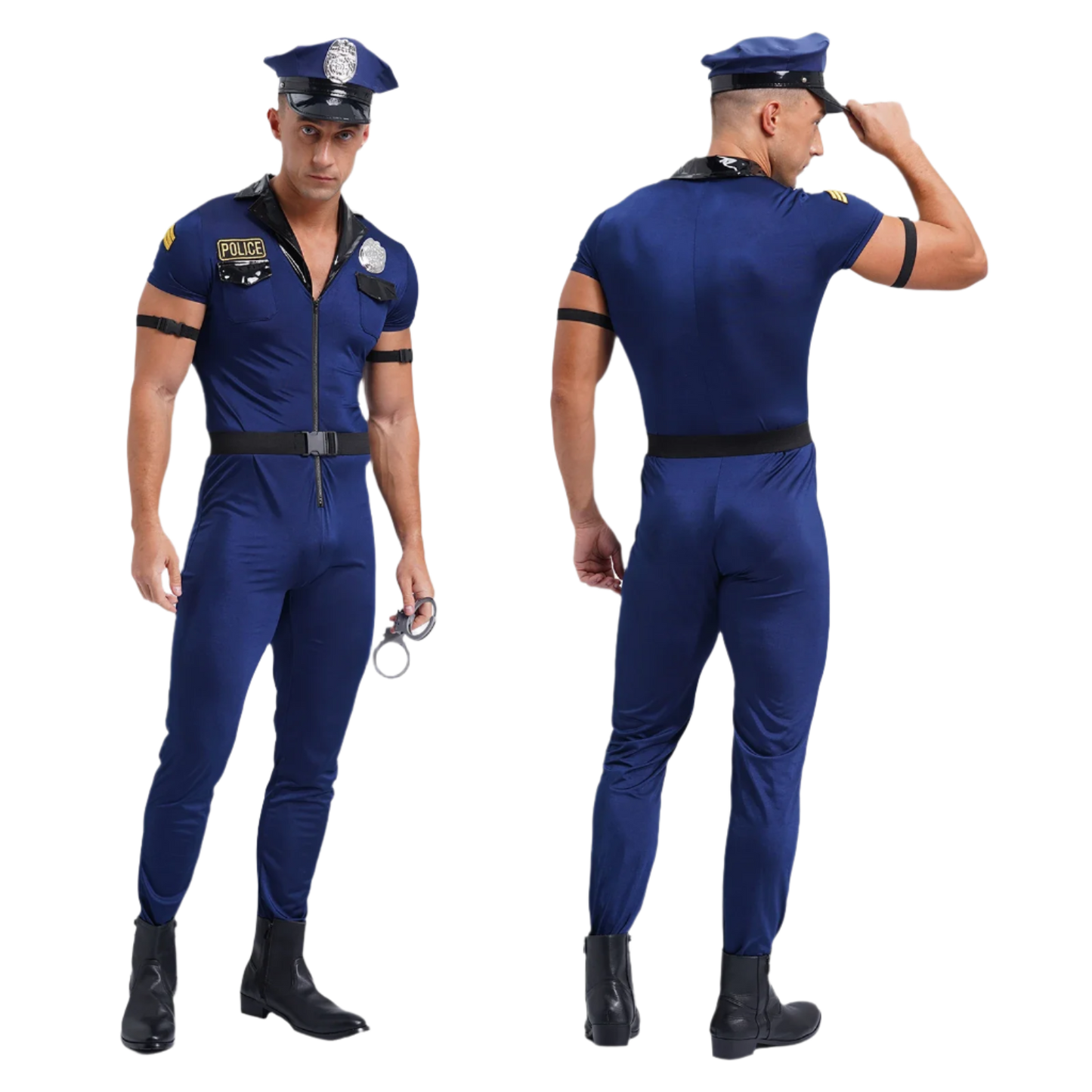 Men's 7-Piece Dirty Cop Officer Jumpsuit - Complete Role Play Set