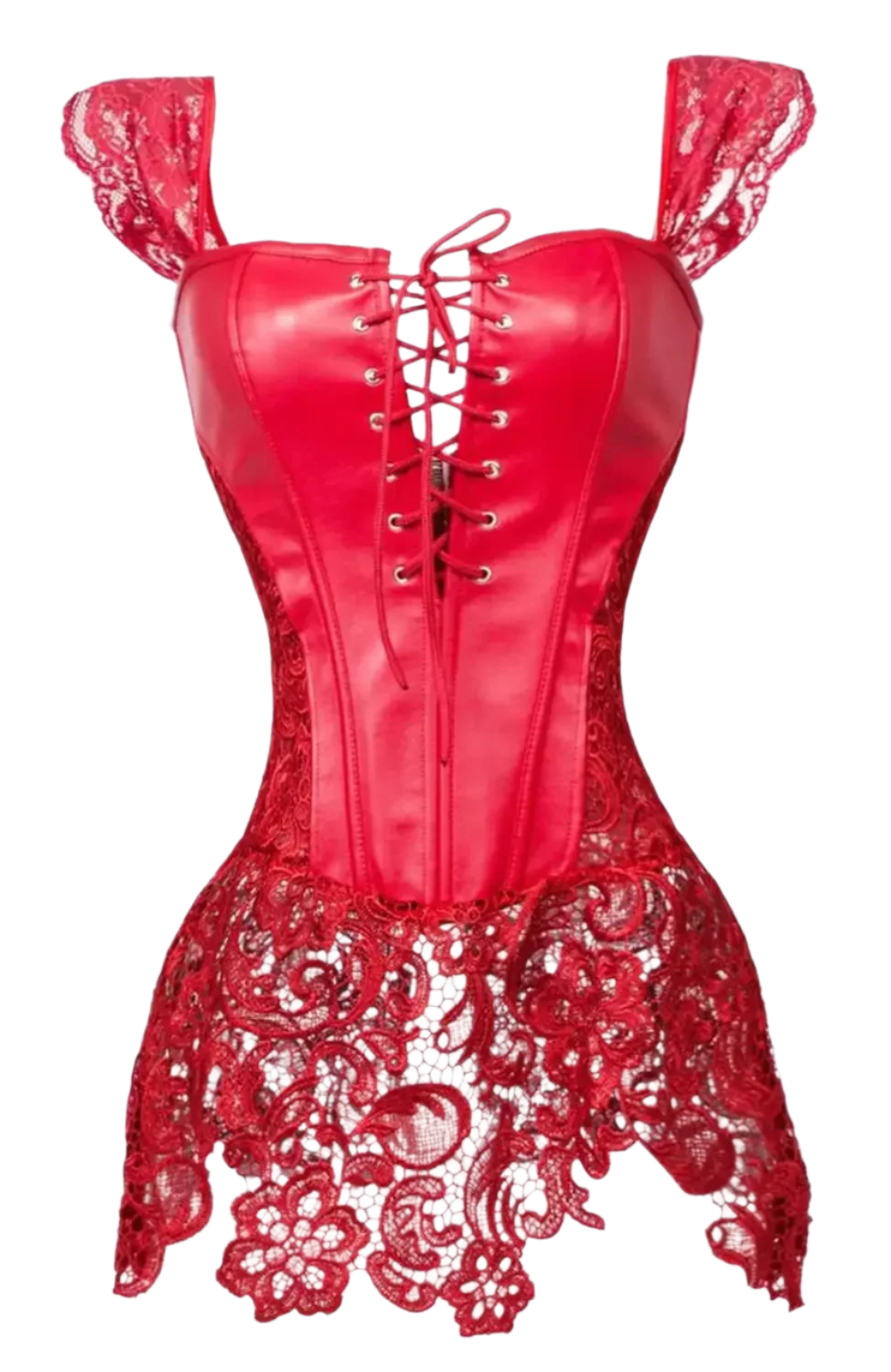  leather corset dress with zip and lace-up design for resort theme nights
