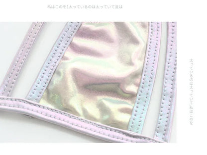 Summer Micro Bikini Set Women Swimwear Laser Holographic Halter Tops Bra Thong Bathing Suit Beachwear Brazilian Biquini