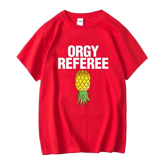 Men's Orgy Referee T-Shirt | Funny Swinger & Game Day Party Shirt