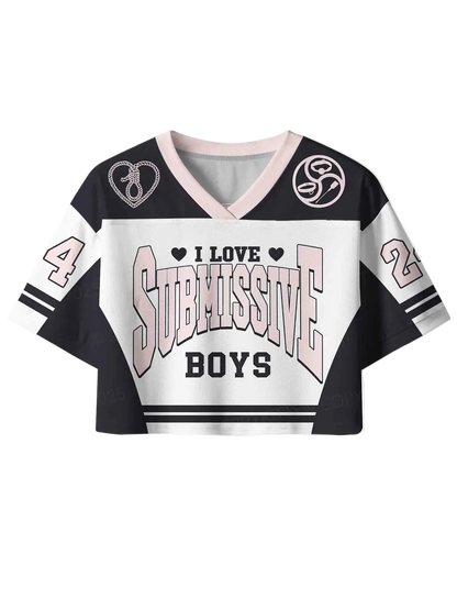 Women's Cropped Sports Jersey | Submissive Boys Game Day Top