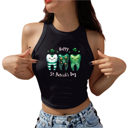 Saint Patrick's Day Love Women Crop Top Lucky Graphic