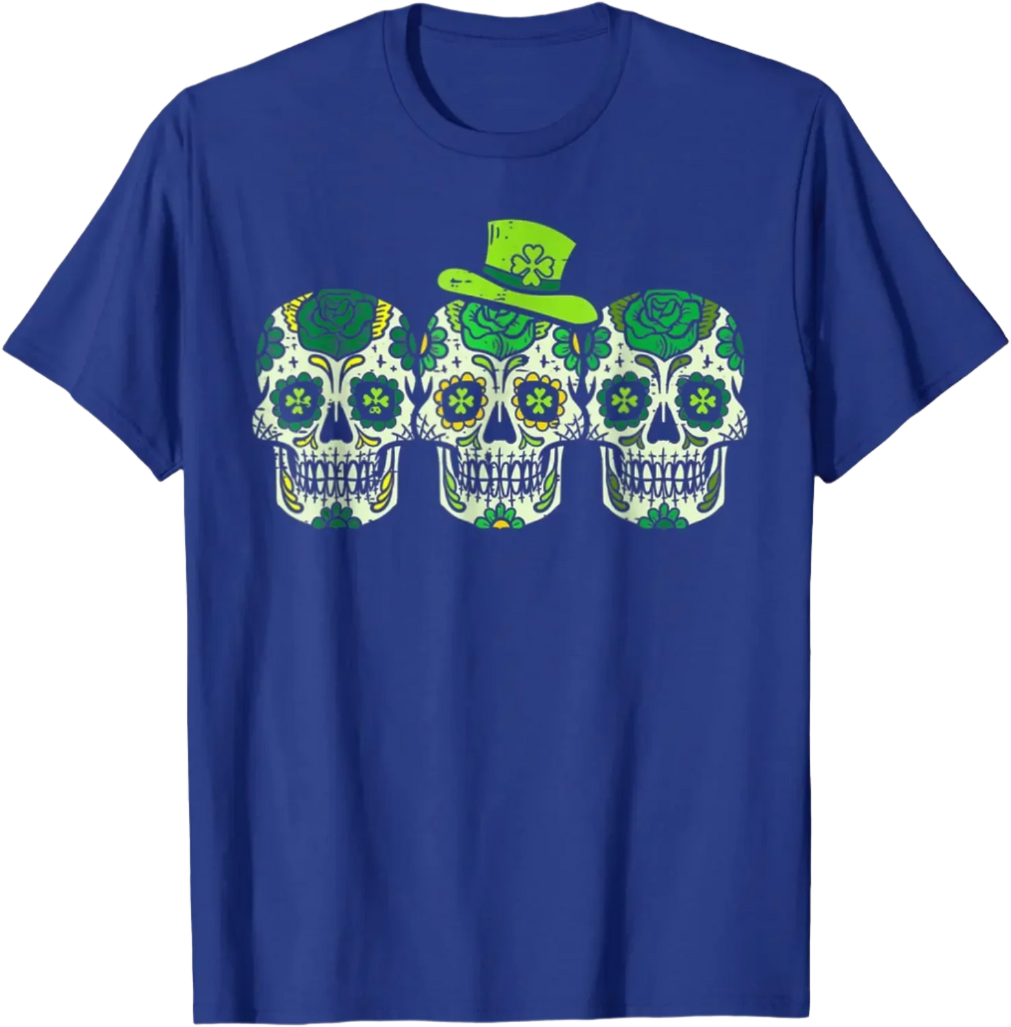 Sugar Skulls Leprechaun Hat St Patricks Day T-Shirt