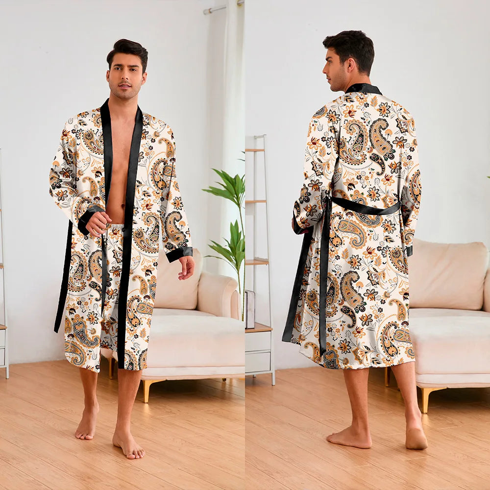 Satin Kimono Sexy Sleepwear Bathrobe