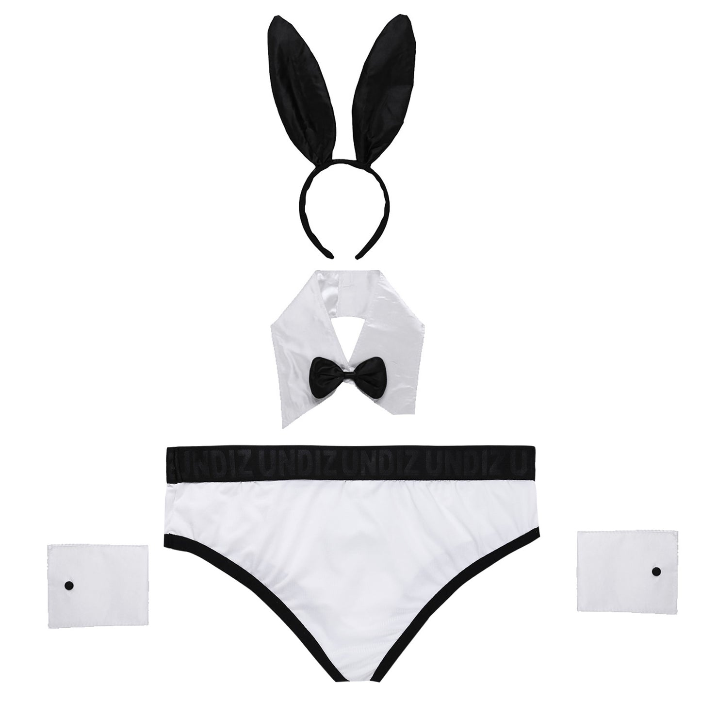 Men's Bunny Tuxedo Lingerie Costume | Sheer Boxer Brief Set