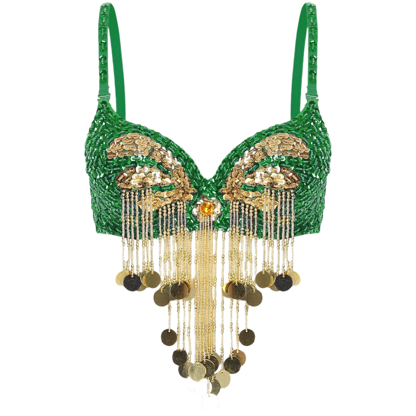 Plastic Beaded Tassels Belly Dance Top