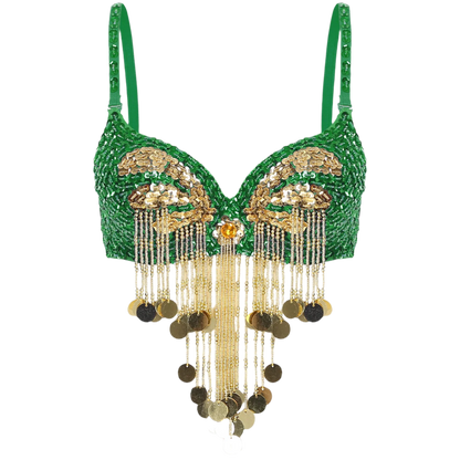 Plastic Beaded Tassels Belly Dance Top