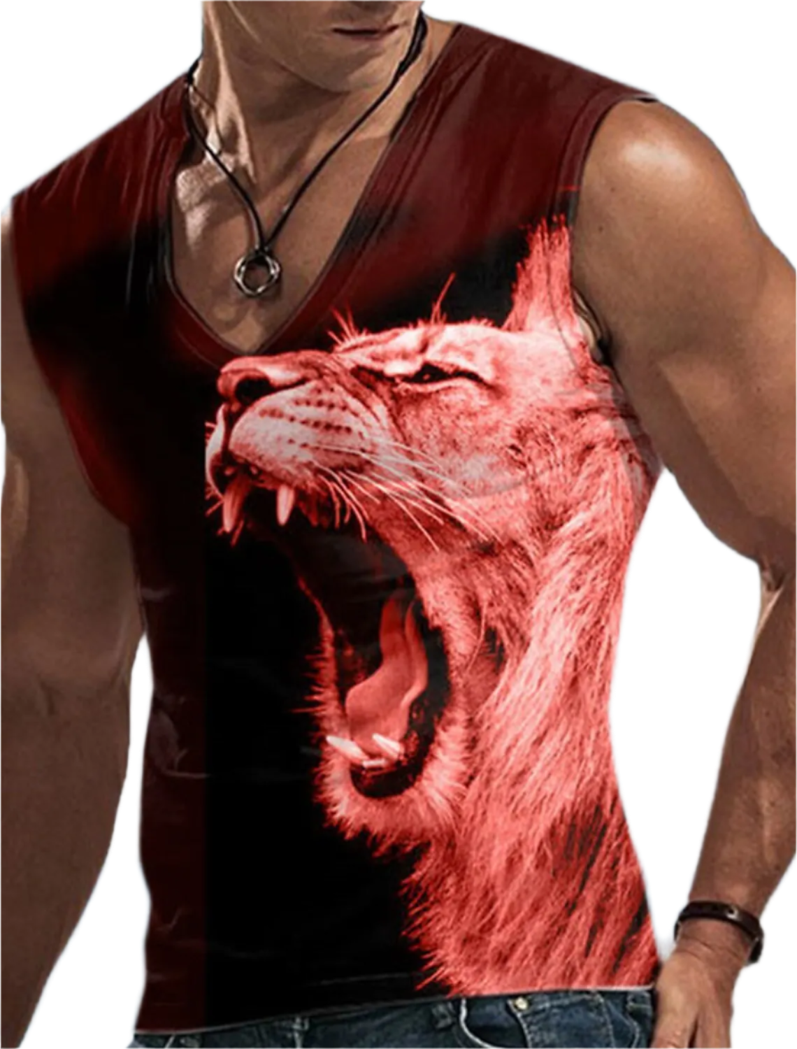 Men's Sleeveless T-Shirt 3D Animal Print