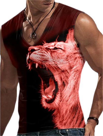 Men's Sleeveless T-Shirt 3D Animal Print